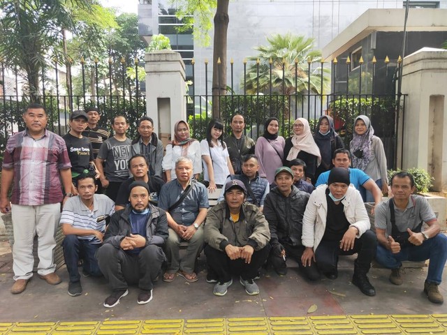 Eks buruh PT MRP saat memenuhi sidang di Pengadilan Jakarta Pusat. (Dok/Suraeni)