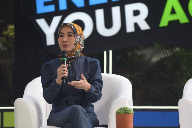 Dirut Pertamina Nicke Widyawati menghadiri kegiatan Pertamina Energizing Your Action. Foto: Pertamina