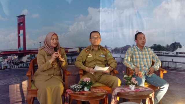 Kadisbudpar Sumsel, Aufa Syahrizal yang hadir rilis kegiatan Festival Sriwijaya XXXI 2023, Selasa (20/6) Foto: abp/Urban Id