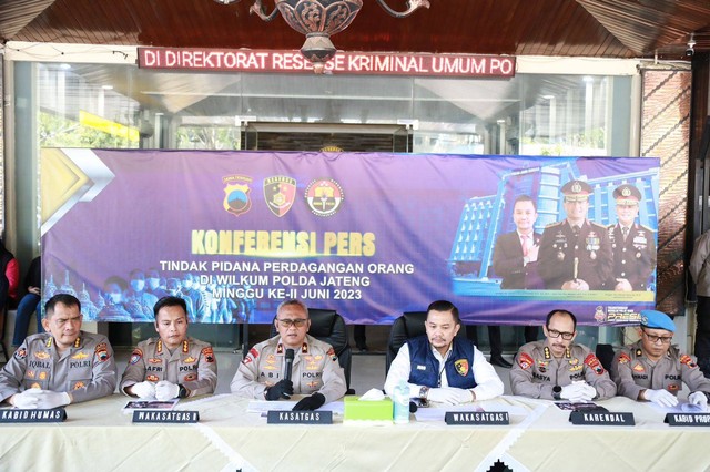 Jumpa pers kasus TPPO di Jateng. Foto: Dok. Istimewa