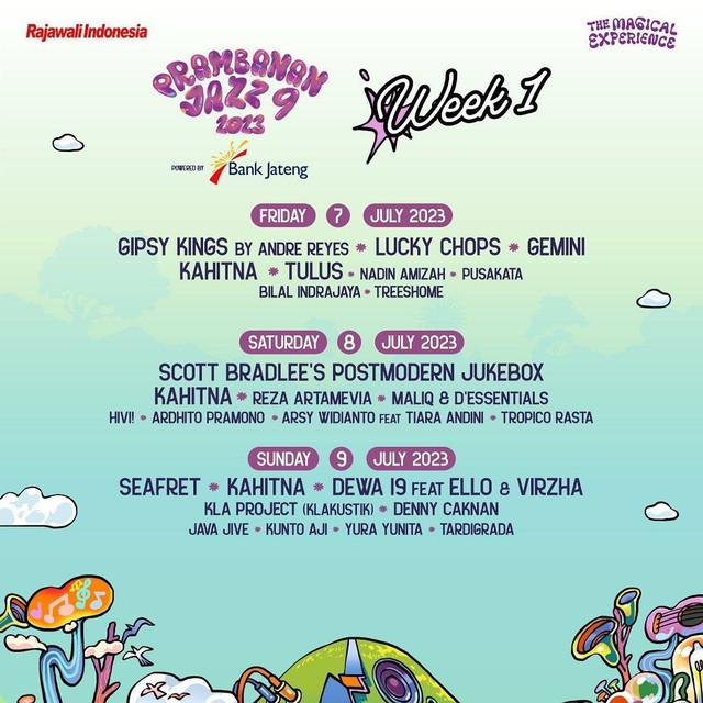 Musisi yang tampil di Prambanan Jazz Festival 2023. Foto: IG @prambananjazz