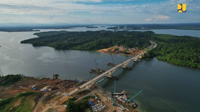 Kementerian PUPR bangun jembatan penghubung Balikpapan ke IKN Nusantara. Foto: Dok. Kementerian PUPR