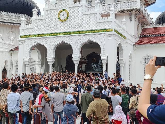 Anies Baswedan di Masjid Raya Baiturrahman Banda Aceh. Foto: Jabal Sab