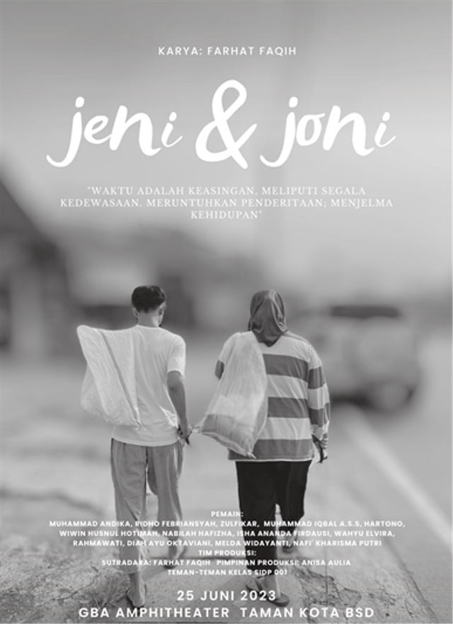 Poster Teater "Jeni & Joni". Foto: Dokumentasi Pribadi. 