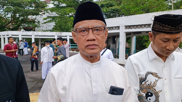 Ketua Umum PP Muhammadiyah Haedar Nashir saat di UMY, Rabu (28/7). Foto: Arfiansyah Panji Purnandaru/kumparan