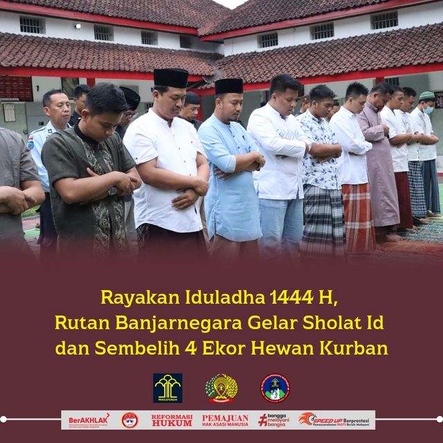 Rayakan Idul Adha 1444 H, Rutan Banjarnegara Gelar Shalat Id Dan Sembelih 4 Ekor Hewan Kurban