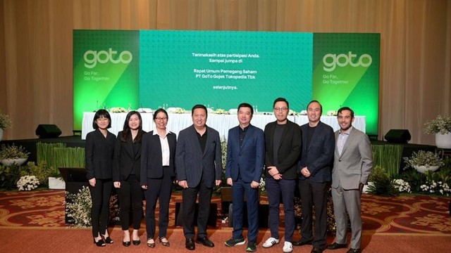 Direksi dan Komisaris GoTo saat RUPST & RUPSLB GoTo 2023, Jumat (30/6/2023). Foto: Dok. GoTo