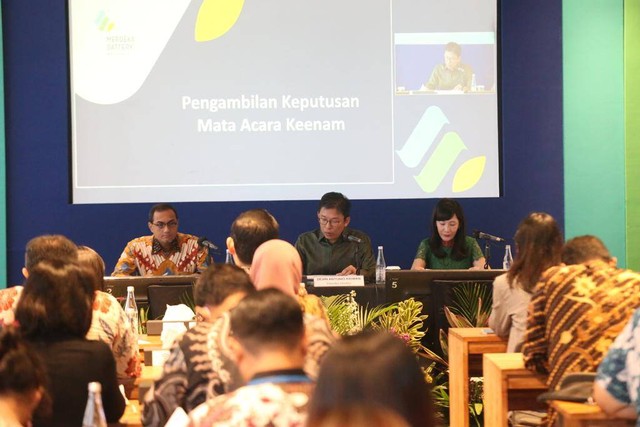 Rapat Umum Pemegang Saham Tahunan (RUPST) PT Merdeka Battery Materials Tbk (MBMA), Jumat (30/6/2023). Foto: Dok. MBMA