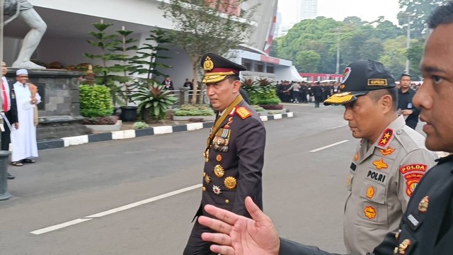 Kapolri Jenderal Listyo Sigit hadiri HUT ke-77 Bhayangkara di GBK Senayan, Jakarta, Sabtu (1/7/2023). Foto: Thomas Bosco/kumparan