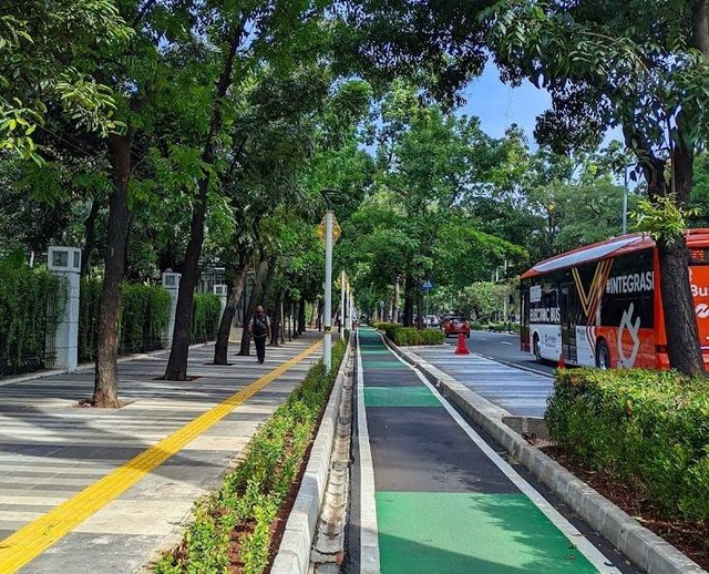 Foto Jalur Sepeda di Jakarta Selatan. Foto: Arsya Dwi Nugraha Swandy