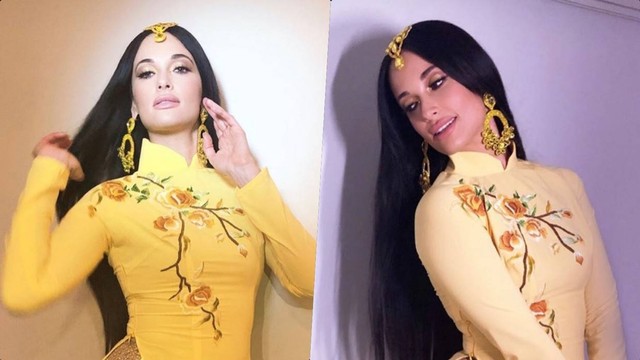 Kacey Musgraves kenakan baju tradisional Vietnam. Foto: Instagram/@spaceykacey.