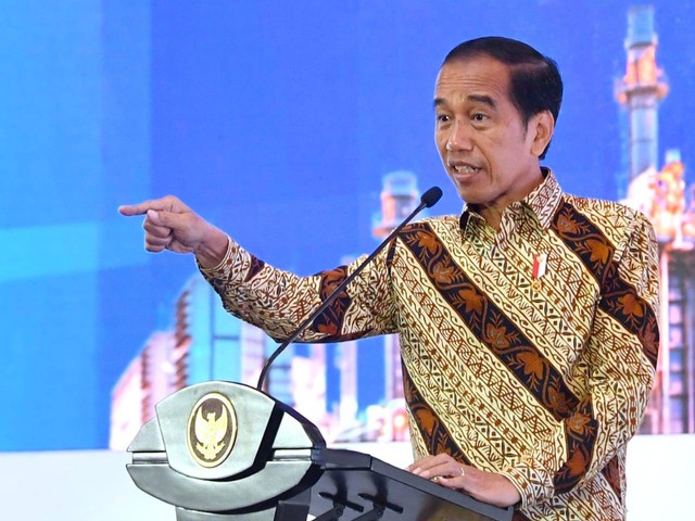 Presiden Joko Widodo saat sedang melakukan pembukaan Rakornas Investasi tahun 2022 (Foto: Sekretarian Presiden RI)