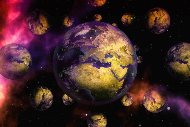 Ilustrasi Multiverse dengan kumpulan planet-planet yang serupa dengan bumi. Sumber: Pixabay.com