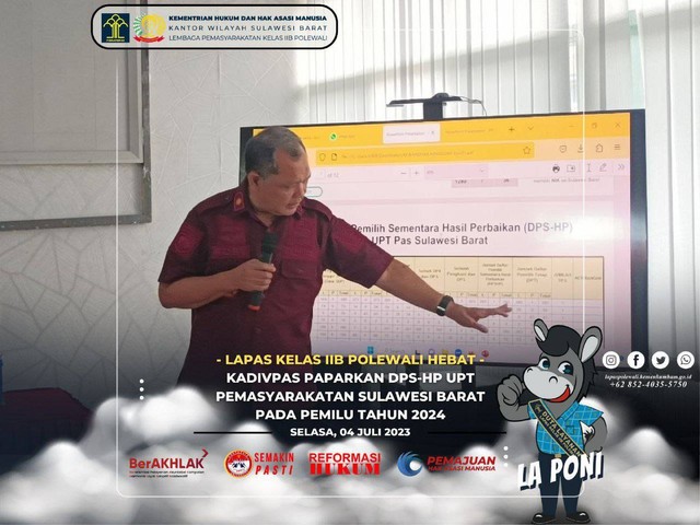 Kadivpas Paparkan DPS-HT UPT Pemasyarakatan Sulawesi Barat Pada Pemilu 2024