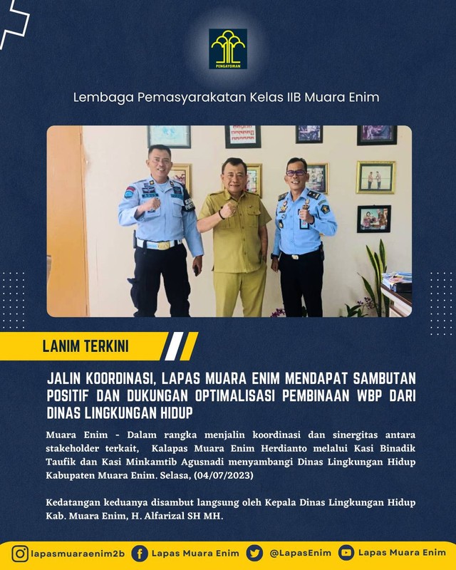 Lapas Muara Enim Optimalisasi Pembinaan WBP Dari Dinas Lingkungan Hidup ...