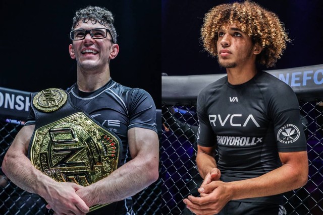 Dua bintang submission grappling ONE Championship, Mikey Musumeci (kiri) dan Kade Ruotolo. Foto: ONE Championship