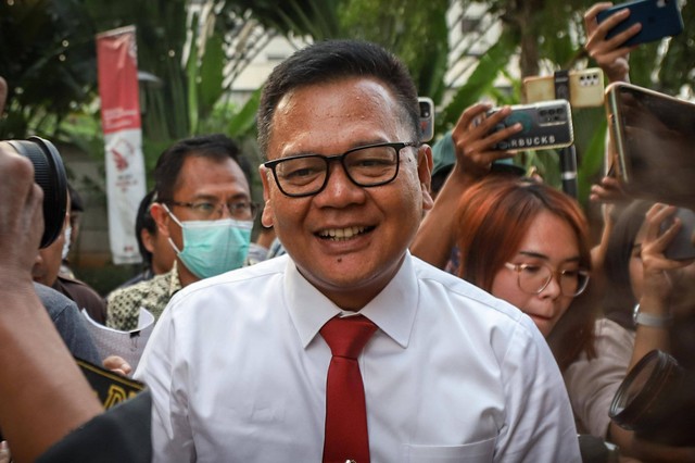 Brigjen Endar Priantoro tiba di Gedung Merah Putih Komisi Pemberantasan Korupsi (KPK), Jakarta, Rabu (5/7/2023). Foto: Jamal Ramadhan/kumparan