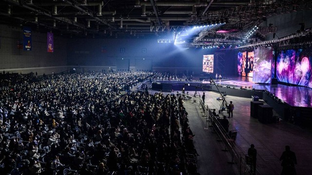 Ilustrasi konser musik. Foto: Anthony Wallace/AFP.