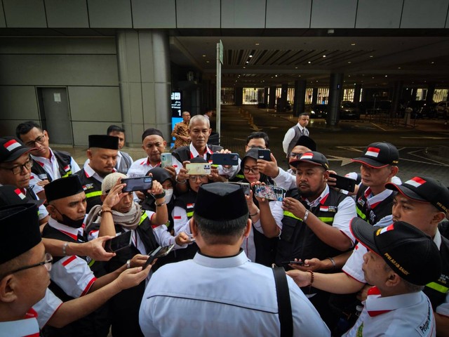 Menteri Agama Yaqut Cholil Qoumas jelang pulang haji 2023. Foto: Ahmad Romadoni/kumparan