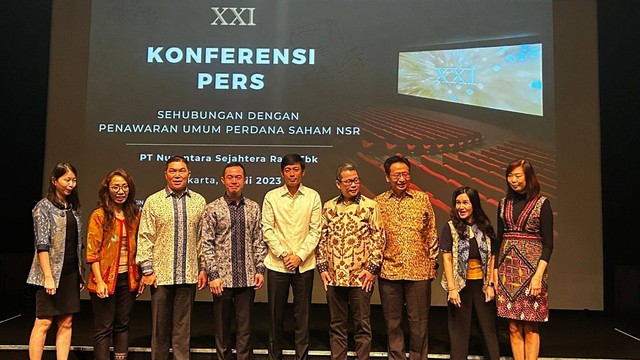 Konferensi pers penawaran umum perdana Cinema XXI di Plaza Senayan, Jakarta, Jumat (7/7/2023). Foto: Nabil Jahja/kumparan