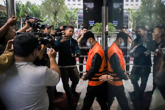 Penahanan eks Kepala Bea Cukai Makassar, Andhi Pramono di Gedung KPK, Jakarta, Jumat (7/7/2023). Foto: Jamal Ramadhan/kumparan