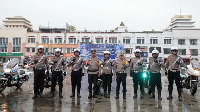 Personel Polisi Lalu Lintas Polda Sulawesi Utara yang akan bertugas pada Operasi Patuh Samrat 2023.
