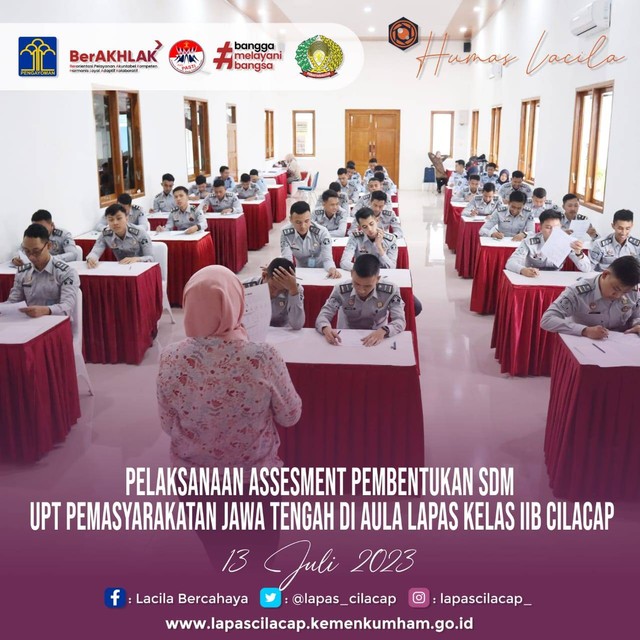 Pelaksanaan Assesment Pemenuhan SDM UPT Pas Jateng di Aula Lapas Cilacap