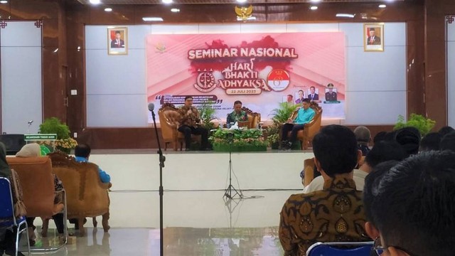 Seminar nasional digelar Kejati Aceh dalam rangkaian Hari Bhakti Adhyaksa ke-63 . Foto: acehkini