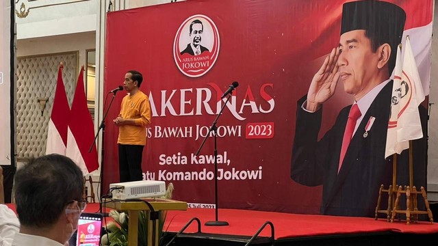 Jokowi menemui relawan di Hotel Grand Savero, Kota Bogor, Sabtu (15/7/2023). Foto: Dok. Istimewa