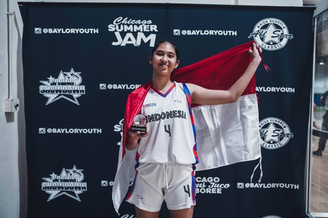 Pemain DBL Indonesia All-Star 2023, Deewell Gosal, saat turnamen Chicago Summer Jam 2023 di Amerika Serikat pada 9 Juli. Foto: DBL Indonesia