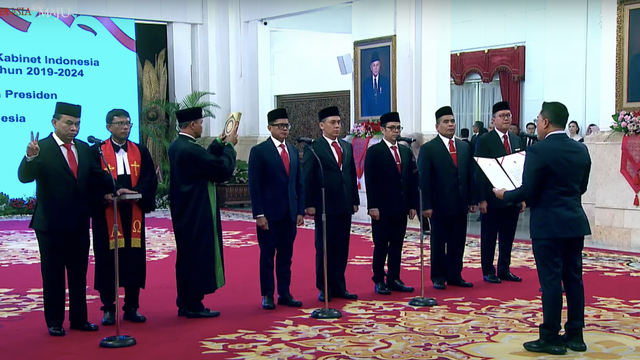 Persiapan pelantikan Menteri, Wamen, dan Anggota Wantimpres Sisa Masa Jabatan 2019-2024, (17/7). Foto: Tangkapan Layar Biro Setpres