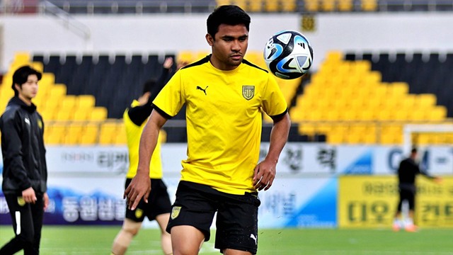 Asnawi Mangkualam saat membela Jeonnam Dragons. Foto: Jeonnam Dragons