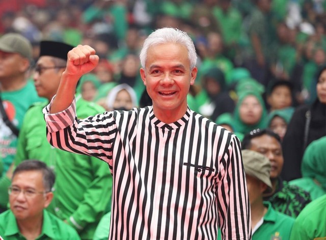 Bacapres PDIP Ganjar Pranowo di acara Konsolidasi Partai Pendukung di GOR Laga Tangkas, Cibinong, Kabupaten Bogor, Jawa Barat, Sabtu (22/7/2023). Foto: Dok. PDIP