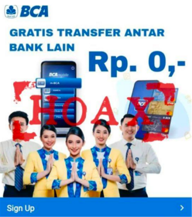 Flyer yang viral di media sosial menginformasikan gratis transfer antar-bank dipastikan sebagai hoax atau tidak benar. Foto: kumparan
