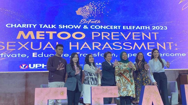 Universitas Pelita Harapan (UPH) menyelenggarakan acara charity talkshow dan konser ELEFAITH (Elevating Faith) 2023 dengan tema: “METOO: Prevent Sexual Harassment: Motivate, Educate, Transform, Open, Overcome” yang berlangsung pada 13 Juli 2023, di UPH Kampus Lippo Village, Tangerang.