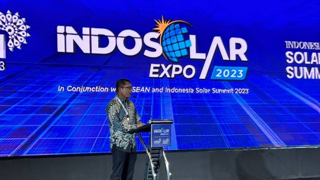 Plt Direktur Jenderal Ketenagalistrikan Kementerian ESDM, Dadan Kusdiana, pada ASEAN Solar Summit 2023 di Hotel Bidakara, Jakarta, Selasa (25/7/2023). Foto:  Nabil Jahja/kumparan