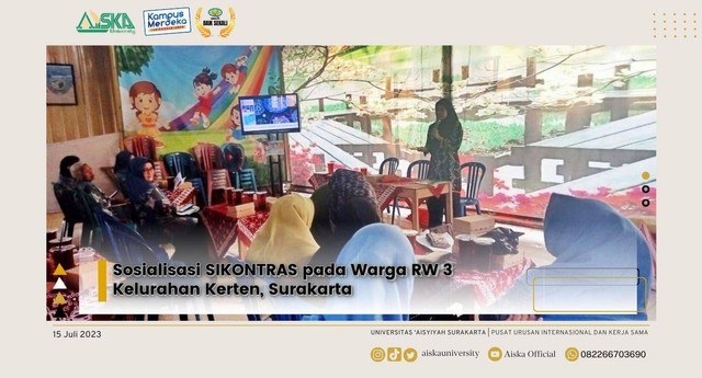 AISKA gelar sosialisasi SIKONTRAS di Kelurahan Kerten, Surakarta. (dok)