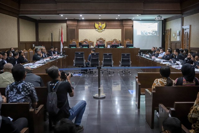 Sidang kasus BTS BAKTI Kominfo di Pengadilan Negeri Jakarta Pusat, Selasa (25/7/2023). Foto: Jamal Ramadhan/kumparan