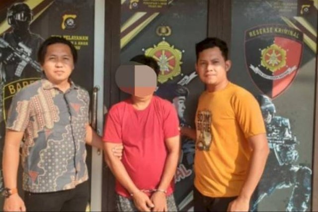 Pelaku saat ditangkap Polres OKU, Foto : Istimewa