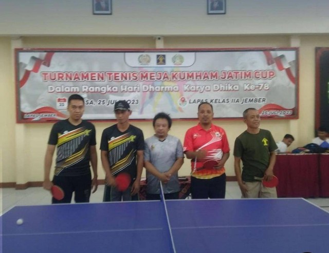 Rupbasan Mojokerto Ikuti Kompetisi Bola Voli dan Tenis Meja Kemenkumham Jatim (Foto:HumasRupMoker)