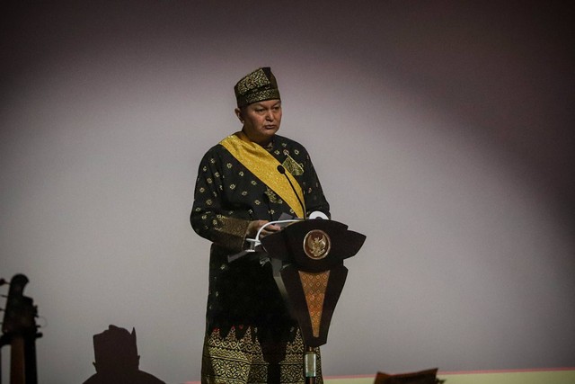 Kepala BNPT Komjen Pol Rycko Amelza Dahniel pada acara puncak HUT ke-13 Badan Nasional Penanggulangan Terorisme (BNPT) di Djakarta Theater, Jakarta, Jumat (28/7/2023). Foto: Jamal Ramadhan/kumparan