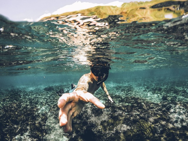 Ilustrasi Caption Hari Snorkeling Sedunia, sumber: unsplash/DavidHenrich