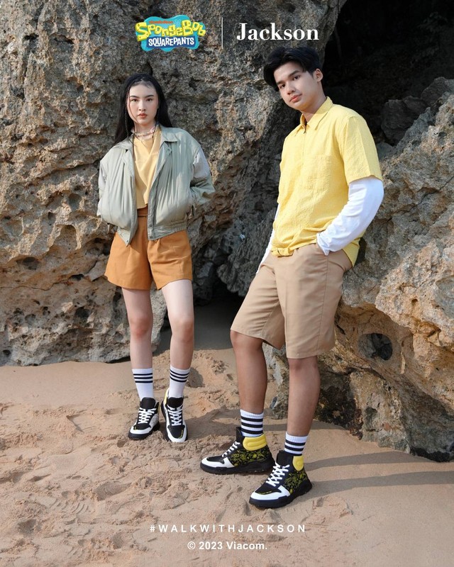 Sepatu edisi spesial bertemakan animasi SpongeBob SquarePants dari Jackson Shoes. Foto: dok. Jackson Shoes