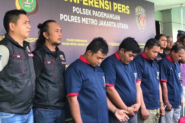 Jumpa pers pengungkapan kasus penganiayaan oleh 5 sekuriti Ancol di Polsek Pademangan, Jakarta Utara. Foto: Dok. Istimewa