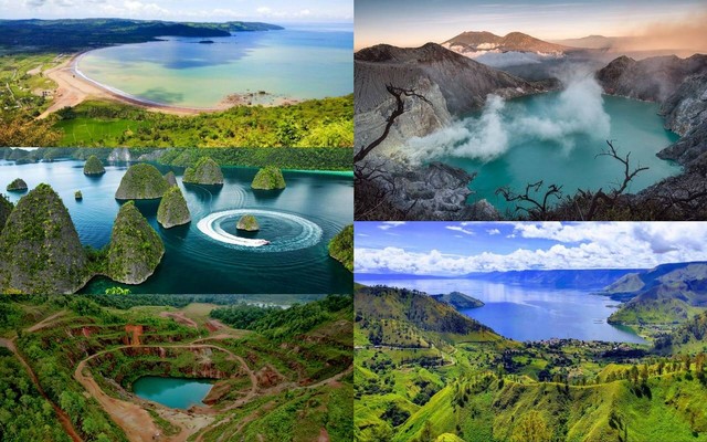 Beberapa UNESCO Global Geopark yang ada di Indonesia. Source: dari berbagai sumber.