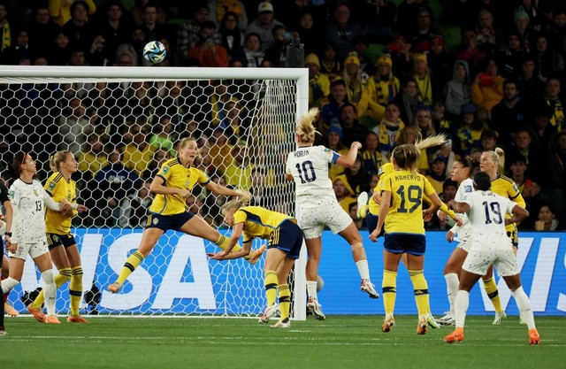 Pertandingan Swedia vs Amerika di Piala Dunia Wanita. Foto: Hannah McKay/REUTERS