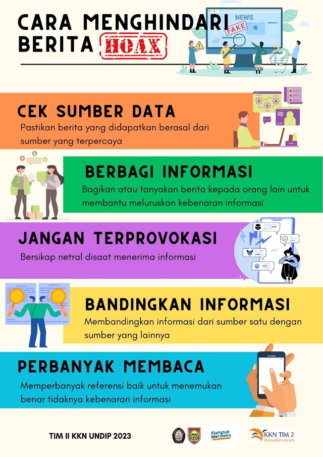 Poster Mengenai Cara Menghindari Berita Hoax
