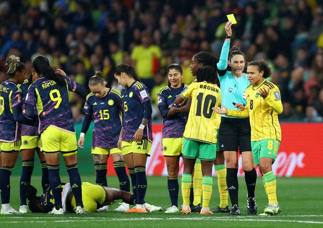 Pertandingan antara Kolombia vs Jamaika di Piala Dunia Wanita. Foto: Hannah McKay/REUTERS