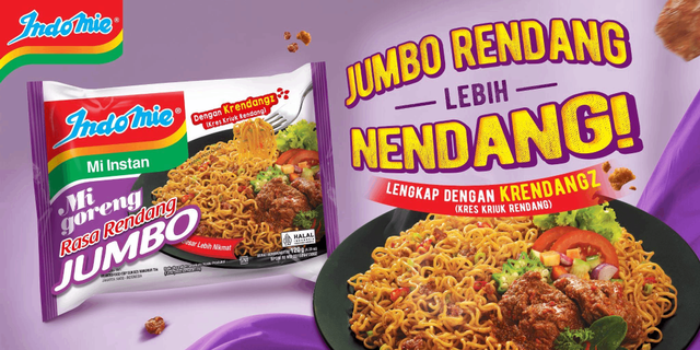 Indomie Goreng Rendang Jumbo yang rasanya lebih nendang. Foto: dok. Indomie