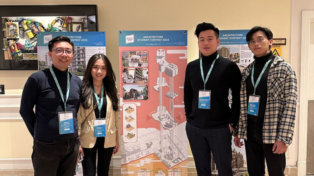 Tiga mahasiswa dan dosen dari program studi (Prodi) Arsitektur Universitas Pelita Harapan (UPH) sukses meraih Juara Pertama Babak Nasional dalam kompetisi desain bergengsi Saint Gobain Competition (Architecture Student Contest 2023) pada 14 April 2023. Tim UPH terdiri dari Jessica Sanusi (2019), Vincent Alexis Sutjianto Tjia (2019), William Ferdinand (2020); dan Jacky Thiodore, S.Ars., M.Arch., selaku dosen pembimbing.